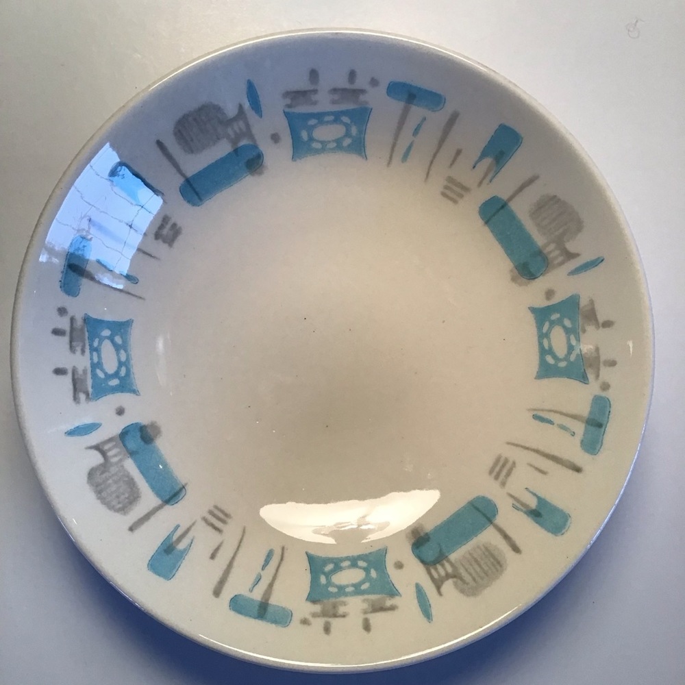 Vintage Royal China Blue Heaven Atomic Trinket Tray